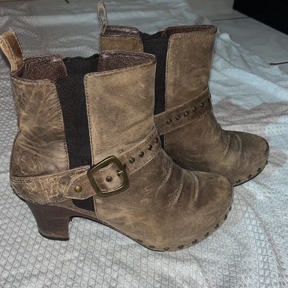 Dansko Reegan Leather Moto Ankle Boot Clogs Size 37 6.5-7 - Picture 8 of 11